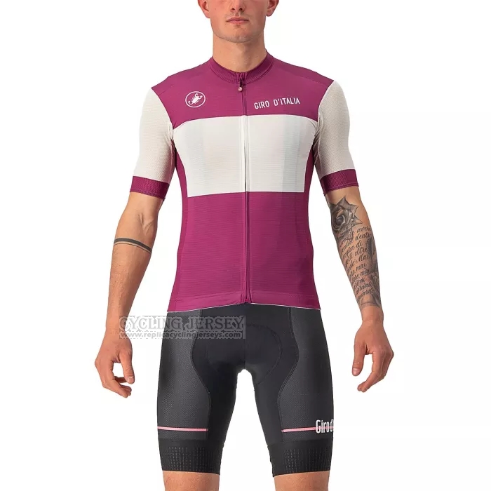 2022 Cycling Jersey Giro d'Italia White Purple Short Sleeve and Bib Short